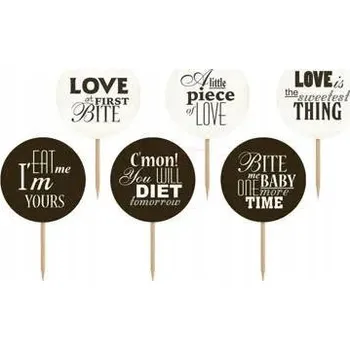 Party dekorace PartyDeco KPM10 Zapichovací dekorace na muffiny 6 kusů