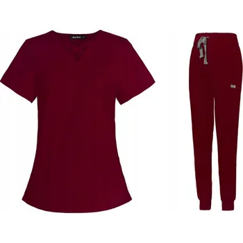 DÁMSKÝ LÉKAŘSKÝ KOMPLET SCRUB UNIFORM MODEL 42029 BORDO VELIKOST L