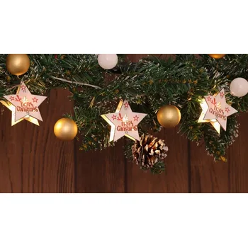 Vánoční dekorace Vánoční LED řetěz hvězdičky Merry Christmas