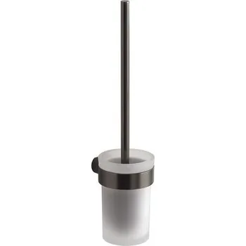 WC štětka Gedy PIRENEI WC štětka závěsná, mléčné sklo, gun metal