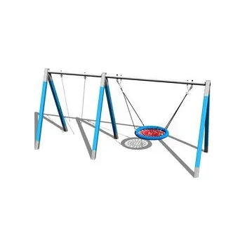 Dětská houpačka Playground System Řetězová houpačka sedák + hnízdo - celokovová (v.p. 1,5 m)