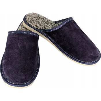 Dámské pantofle Papuče vlněné pantofle Highlander tmavě modré zimní vlněné Nazouváky