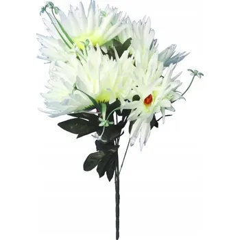 umělá květina KYTICE 7 UMĚLÝCH BÍLÝCH ASTER DEKORACE JAKO ŽIVÁ DO VÁZY 54CM