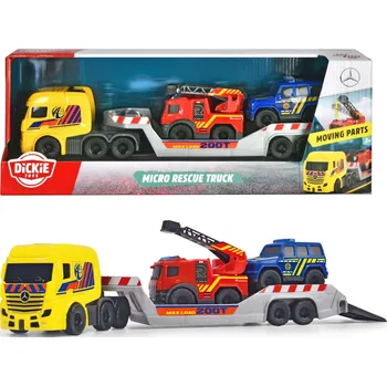 autíčko Dickie Toys Dickie set Mercedes Benz Mini přívěs se záchranářskými vozidly hasičský terénní vůz