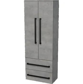 Koupelnový nábytek Koupelnová skříňka vysoká SAT Cube Way 60x163x33 cm beton CUBE3CHV60BE