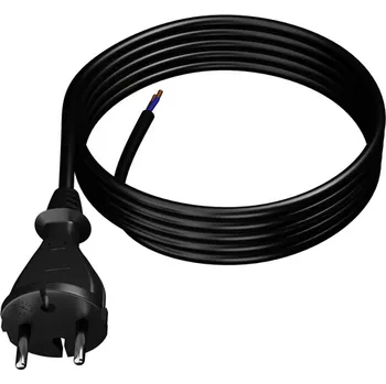 elektrický kabel PLASTROL Kabel 2x1,5mm2 CEE 7/17 (C) vidlice,vodiče PUR 3,8m černá