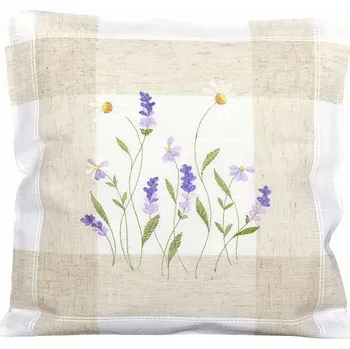 Polštář Návlek na polštář, Levandule a kopretina, 40 x 40 cm