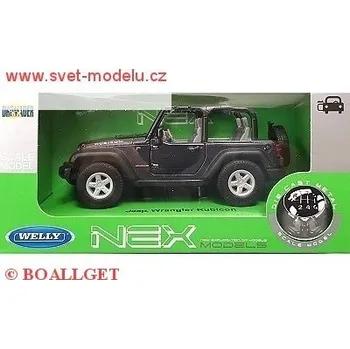 autíčko Welly JEEP WRANGLER RUBIKON OPEN BLACK 42371