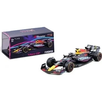 autíčko BBurago RED BULL RB19 #1 MAX VESTAPPEN GP MIAMI 2023 w/ HELMET 380831