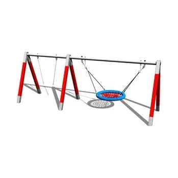 Dětská houpačka Playground System Řetězová houpačka sedák + hnízdo - celokovová (v.p. 1 m)