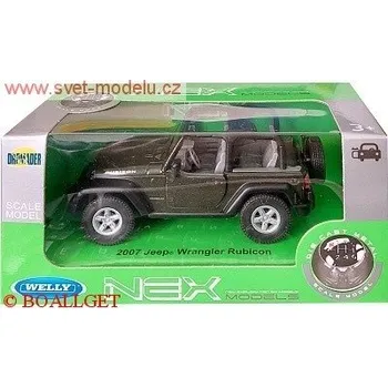 autíčko Welly JEEP WRANGLER RUBIKON OPEN GREEN 42371