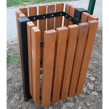 Odpadkový koš Playground System Odpadkový koš z akátu s kovovou konstrukcí