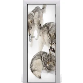 Fototapeta Samolepící fototapeta na dveře Šedí vlci 95x205 cm
