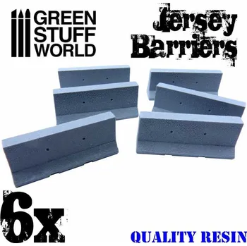 Plastikový model Resin Jersey Barriers – betonové zábrany Jersey (6 ks)