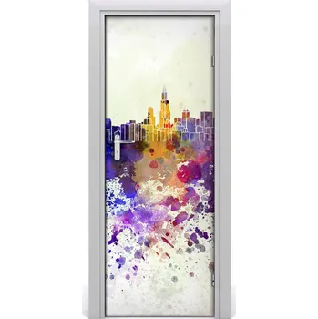 Fototapeta Samolepící fototapeta na dveře Barevné Chicago 85x205 cm