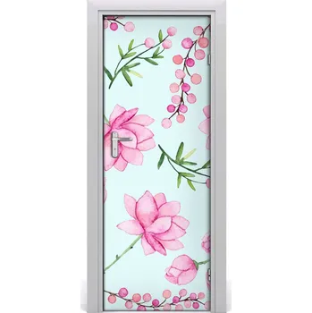 Fototapeta Samolepící fototapeta na dveře květy a jahody 75x205 cm