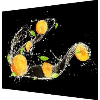 Kuchyňské prkénko Skleněná krájecí deska Marhule a voda 60x52 cm