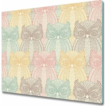 Kuchyňské prkénko Skleněná krájecí deska sovy 60x52 cm