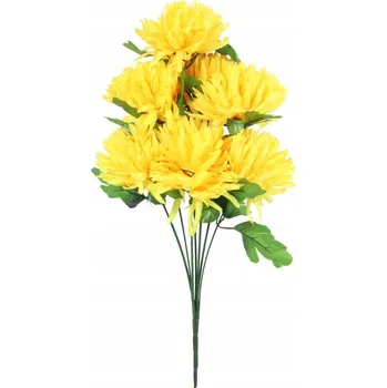 umělá květina Kytice Žlutých Umělých Chryzantém 62 cm Dekorace na Dušičky