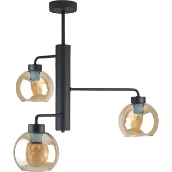 Lustr na tyči FLEX 3xE27/60W/230V černá/kouřová béžová