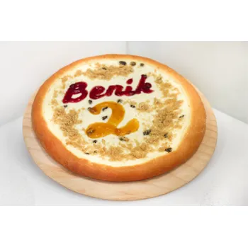 Trvanlivě pečivo Pekárna Anežka s.r.o. Ozdobný bezlepkový frgál - Tvaroh Naplň: Jmeno/Čislo