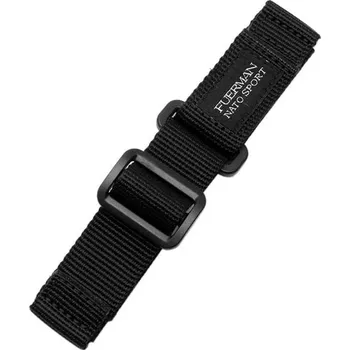 Řemínek na hodinky Nylonový pásek na suchý zip, černý 22 mm - 22 mm + 5 let záruka a dárek ZDARMA