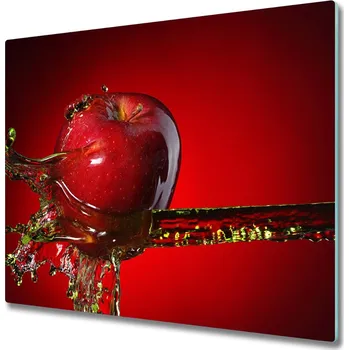 Kuchyňské prkénko Skleněná krájecí deska Jablko a voda 60x52 cm