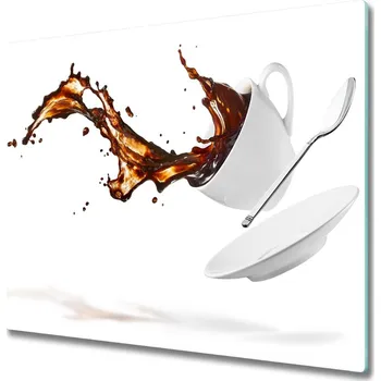 Kuchyňské prkénko Skleněná krájecí deska Rozlitá káva 60x52 cm