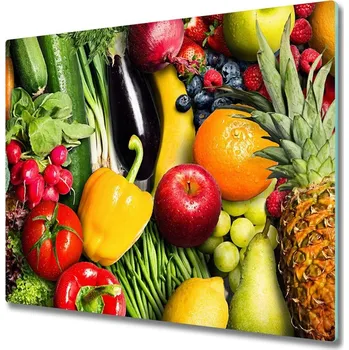 Kuchyňské prkénko Skleněná krájecí deska Zelenina a ovoce 60x52 cm