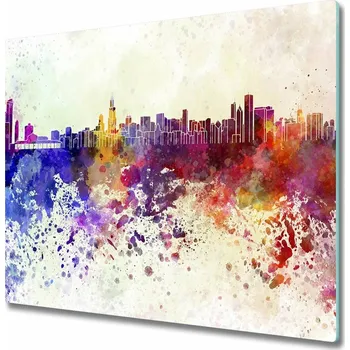Kuchyňské prkénko Skleněná krájecí deska Barevný Chicago 60x52 cm