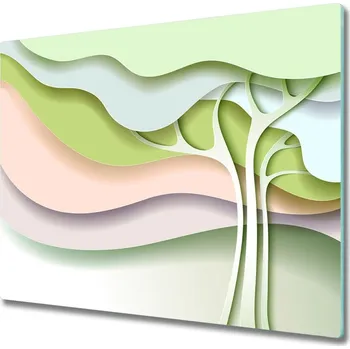 Kuchyňské prkénko Skleněná krájecí deska Abstrakce stromů 60x52 cm