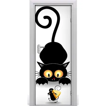 Fototapeta Samolepící fototapeta na dveře Kočka a myš 75x205 cm