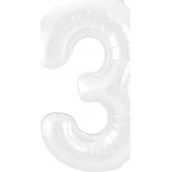 Balónek Fóliový balónek ČÍSLICE BÍLÁ 3 k narozeninám, výročí, oslavě, párty, 100 cm