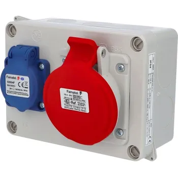 Rozvaděč FAMATEL Skříň 3067 1x230V a 1x400V/16A/5p zásuvková 3067