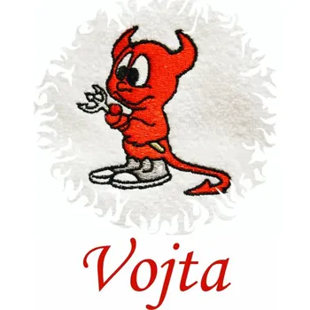 Dětská osuška s výšivkou a jménem QUALITY 400 g/m2 - ĎÁBLÍK