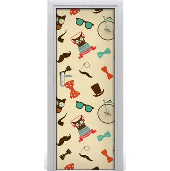 Fototapeta Samolepící fototapeta na dveře Sova kolo brýle 75x205 cm