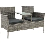 Ratanová lavička Merlin 133 cm šedá