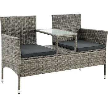 Zahradní lavice Ratanová lavička Merlin 133 cm šedá