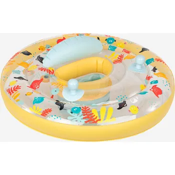 Nafukovací kruh DECATHLON Dětský kruh na plavání se sedátkem a madly 7–15 kg MODRÁ|ŽLUTÁ