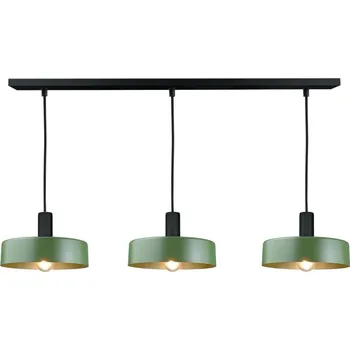 Lustr na lanku HAKI 3xE27/60W/230V zelená/černá