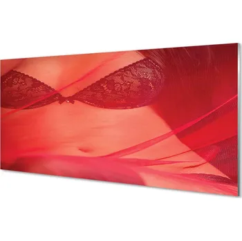 Obklad Skleněný panel Žena v červeném tylu 140x70 cm
