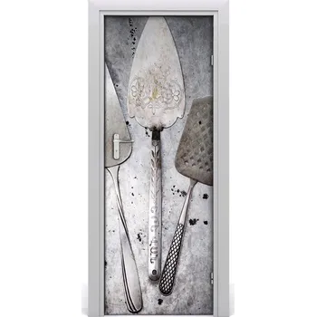 Fototapeta Fototapeta samolepící na dveře kovové příbory 75x205 cm