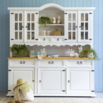 Knihovna Rustikální kredenc WHITE HOME VIT02 Barevné provedení: Bílá patina K03 - bílá patina K03