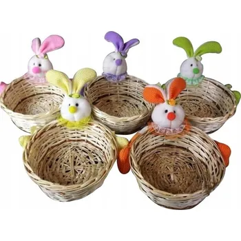 Úložný box Košík s hlavou zajíce v 5 barvách 22x16 cm Pro Velikonoční Aranžmá