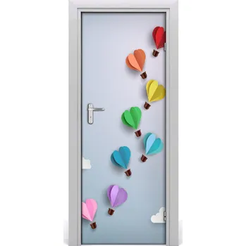 Fototapeta Samolepící fototapeta na dveře Balóny srdce 85x205 cm
