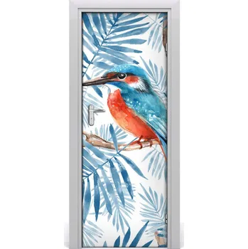 Fototapeta Samolepící fototapeta na dveře Ptáci a listí 85x205 cm