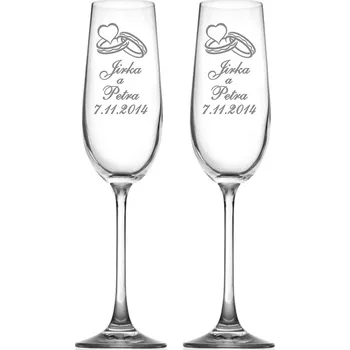 Svatební dekorace Svatební sklenice s prstýnky