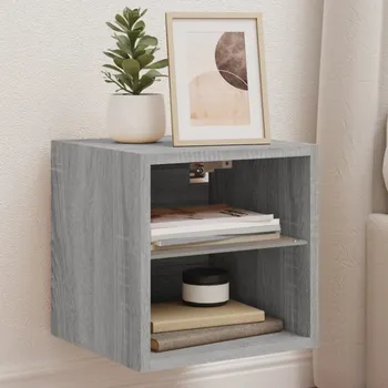 Komoda vidaXL Nástěnná TV skříňka s LED osvětlením 30x28,5x30 cm [836983] Barva: šedá sonoma