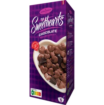 Nordcrunch Sweethearts Cereální srdíčka s kakaem 150g
