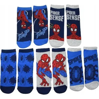 Dámské ponožky Dětské Ponožky 31/34 Spiderman 5 kusů tenisek